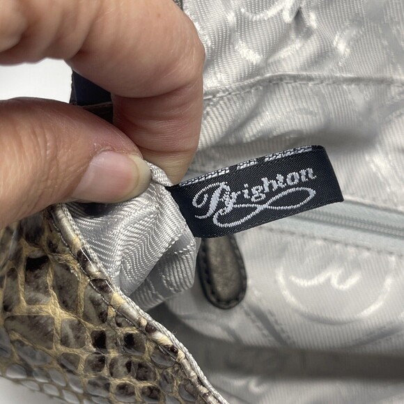 Brighton Nolita Shimmer Snakeskin Leather Wristlet N W/Out Tags - Picture 6 of 8